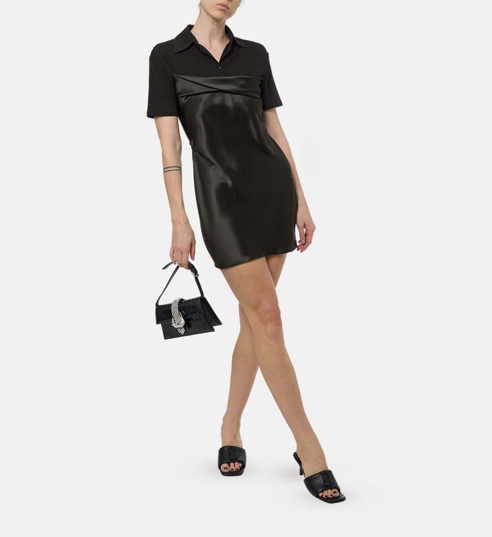 Button Closure Short-sleeve Dress