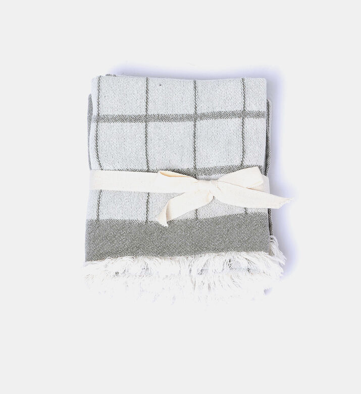 طقم منشفة مطبخ مزينة بأهداب