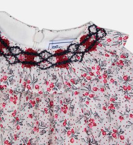 Floral-print Ruffle Collar Blouse