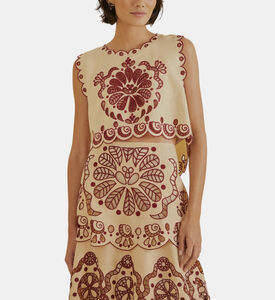 بلوزة ريشيليو قصيرة بدون أكمام