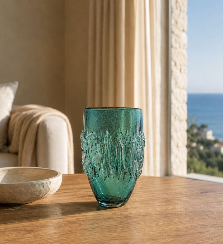 Gileno Medium Talia Gold Crystal Vase, Packshot View