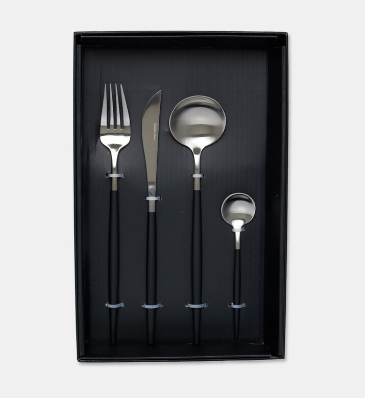 Home Deco and More Stainless Steel 18/10 Matt-finish 24-piece Cutlery Set, Packshot View
