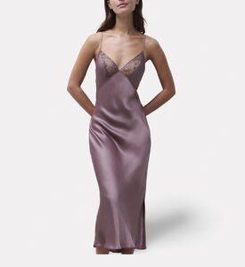 Chantelle Embroidered Tulle Satin Nightdress, Model View
