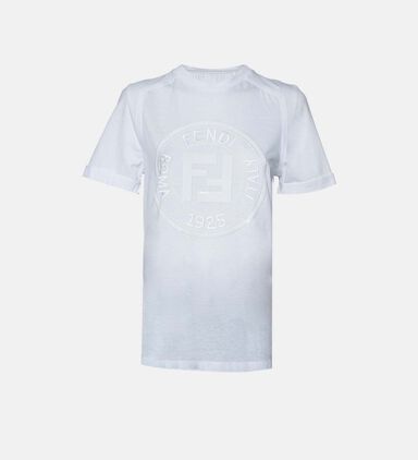 Fendi Cotton Logo-embroidery T-shirt Preowned