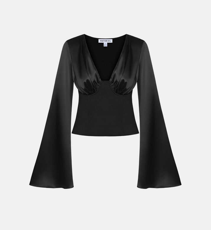 Combo Corset Flared Sleeves Top