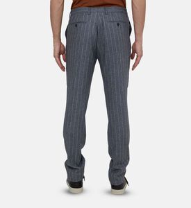 بنطال صوف مخطط بقصة ضيقة