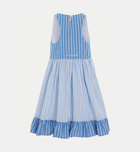 طقم فستان مخطط وربطة شعر