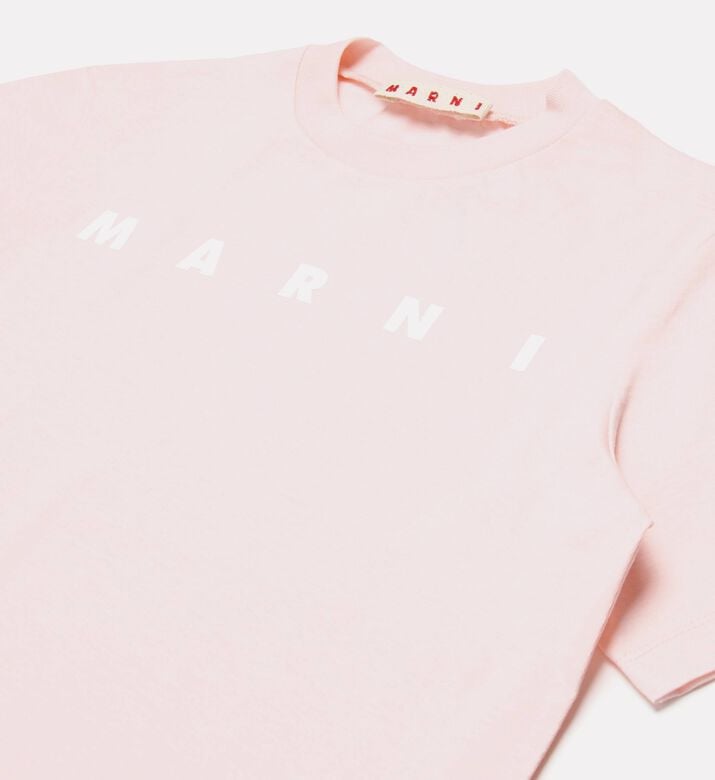 Marni Cotton Logo-print T-shirt, Pink, 10y, Packshot View