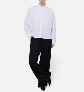 Jil Sander Cotton Poplin Shoulder Pleating Shirt, Model View