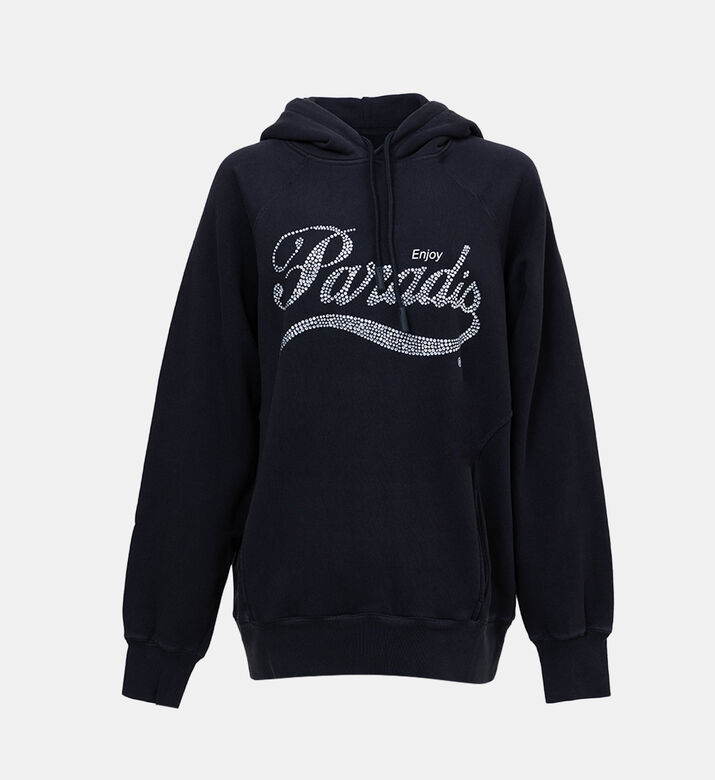 هودي بشعار مرصع بأحجار الراين