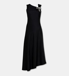 Jil Sander Enverse Satin One-shoulder Evening Dress, Black, 40, Packshot View