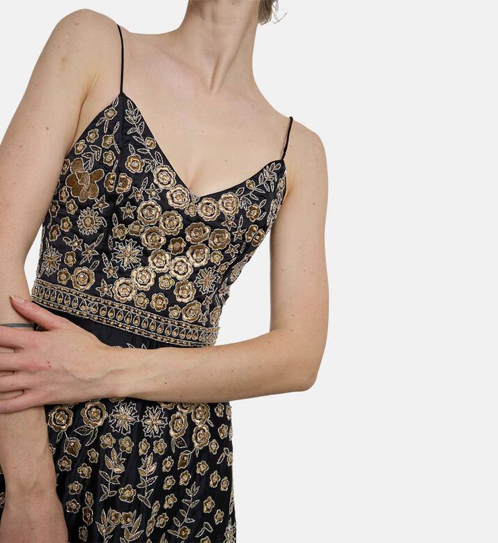 Alice and Olivia All-over Floral-print Flared Dress, Model View