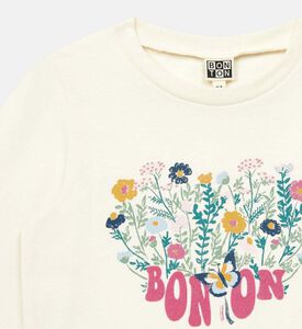 تي شيرت قطني بطبعة باقة زهور