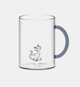 كوب زجاج بورسليكات بقطة