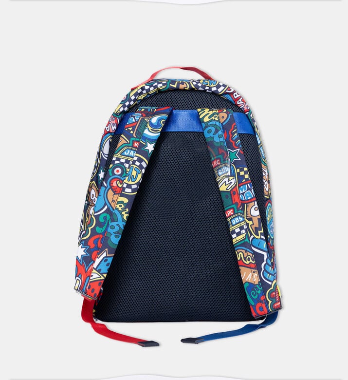 Badge Print Rucksack Bag- 39x27x14cm Badge Print Rucksack Bag- 39x27x14cm