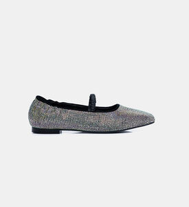 Crystal Square-toe Flat Ballerinas