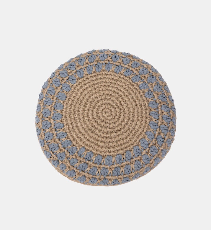 Home Deco and More Jalsa Cotton Round Filled And Vaccumed Cushion, Blue, Packshot View Home Deco and More Jalsa Cotton Round Filled And Vaccumed Cushion, Blue, Packshot View