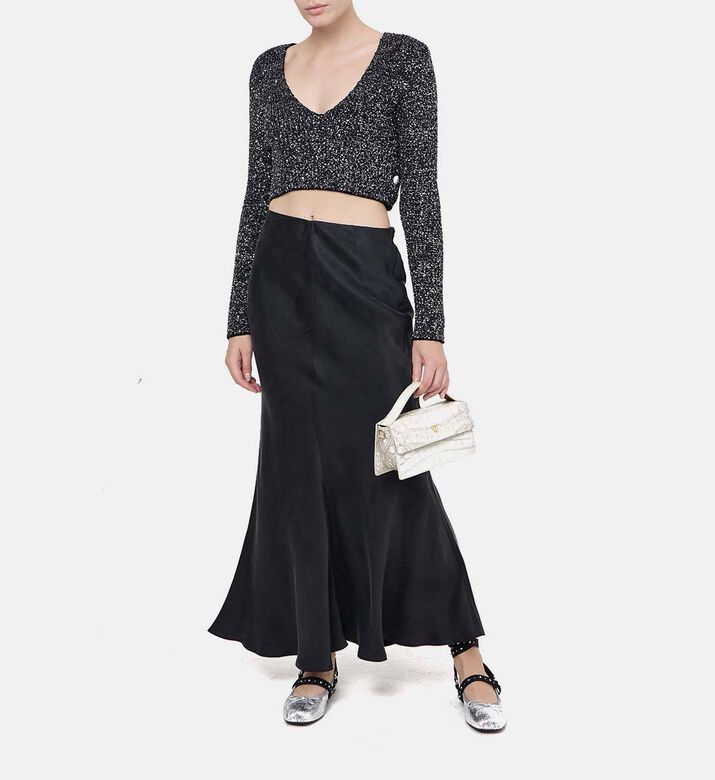 Mermaid Hemline Flared Maxi Skirt