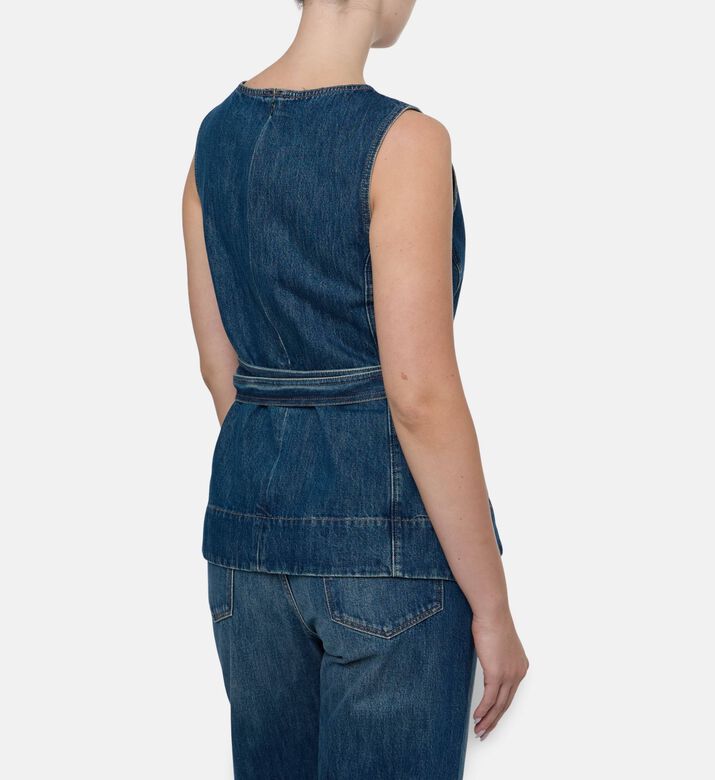 Soeur Chance Denim Sleeveless Vest Top, Model View