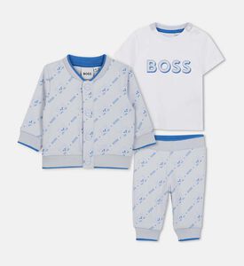 طقم أطفال بطبعة شعار على كامله