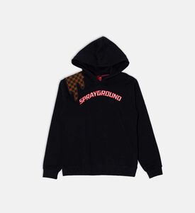 هودي بنقشة مربعات بشكل قطرات