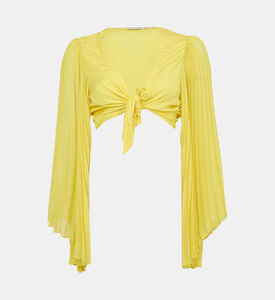 بلوزة روشيل بأكمام مطوية قصيرة