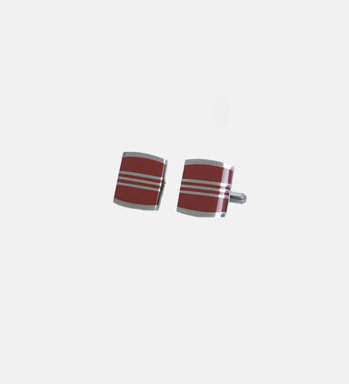 Stainless Steel Brown Enamel Cufflinks