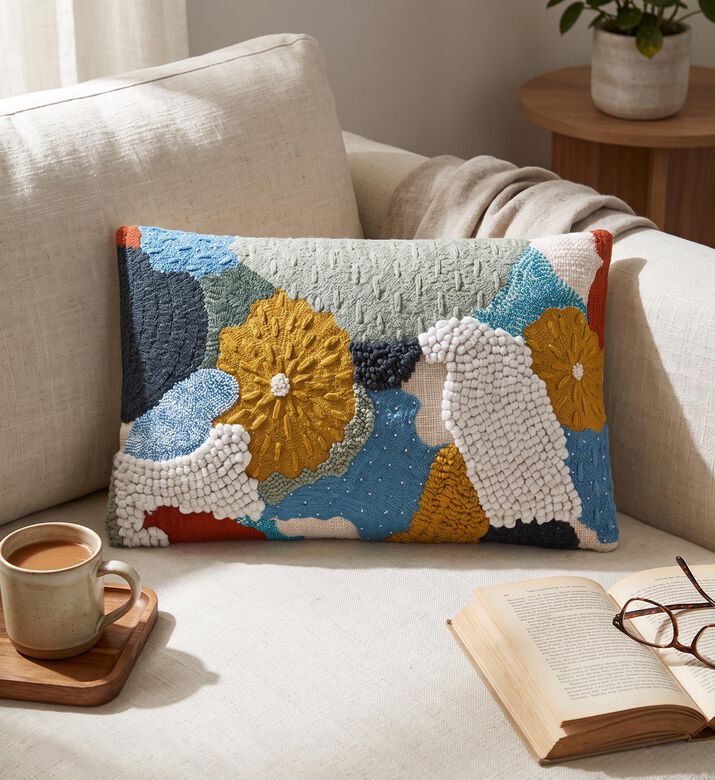 Home Deco and More Farias Embroidered Print Pillow, Packshot View