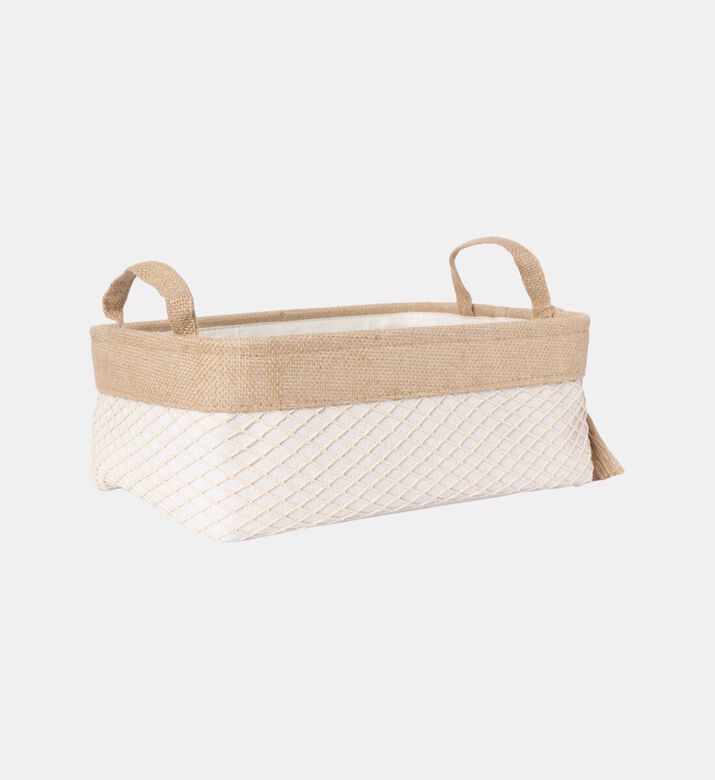 Home Deco and More Canvas Jute Storage Basket, Packshot View
