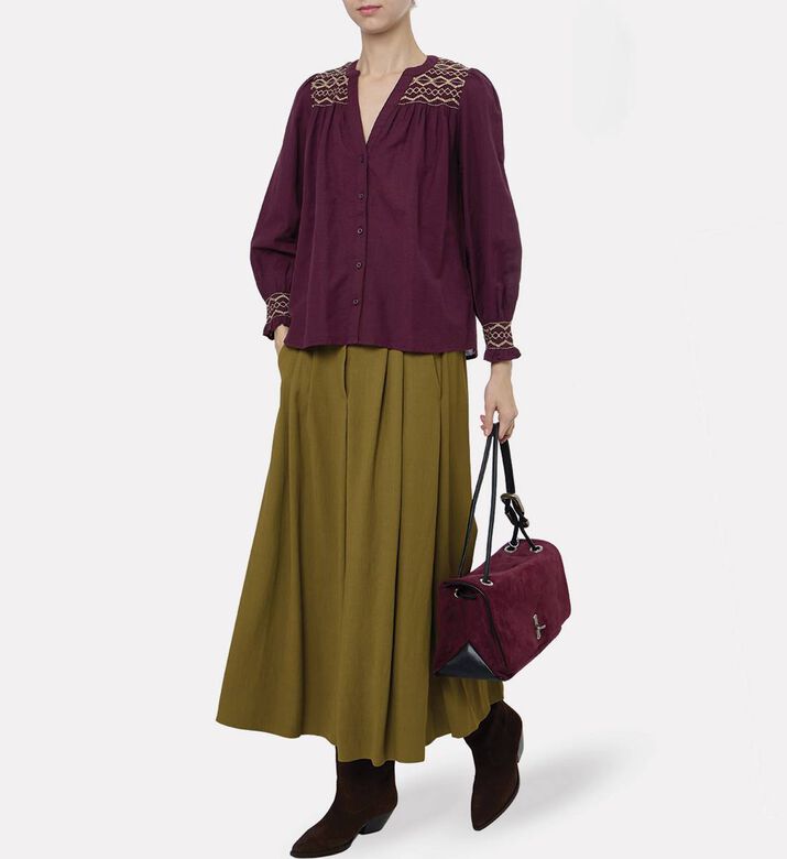 Ba and Sh Button Closure Long-sleeve Shirt, Model View