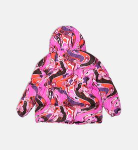 جاكيت بافر متعدد الألوان بطبعة تجريدية