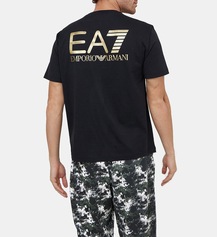 تيشيرت قطن بياقة عادية بلوغو