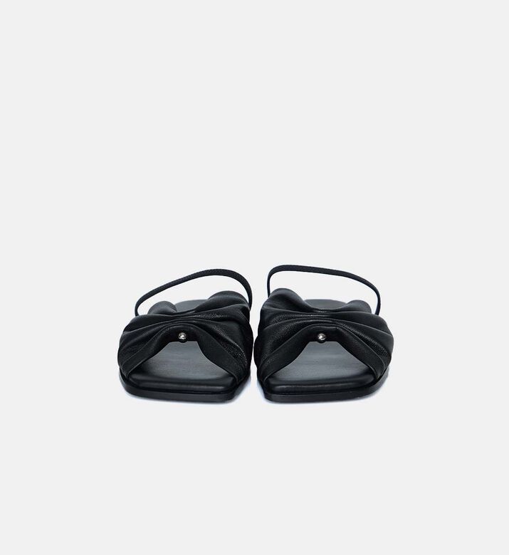 Leather Knotted Sabot Slides