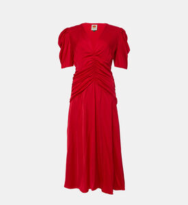 Pleated Short-sleeve Midi Dress Pleated Short-sleeve Midi Dress