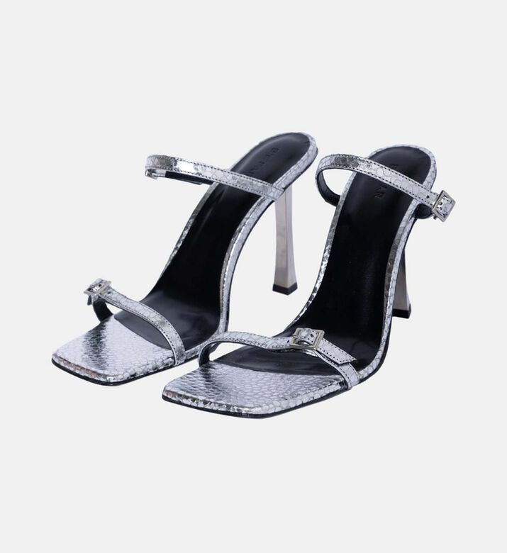 Flick Leather Square Toe Heels