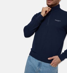 Hackett London Heritage Zip Fastening High Neck Sweater, Model View