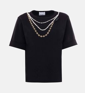 Weill Faux Pearl Necklace-detail T-shirt, Packshot View