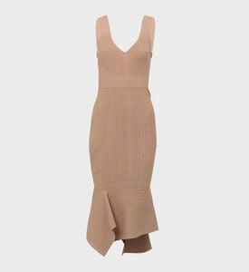 Variegated Rib Fishtail Midi Dress Variegated Rib Fishtail Midi Dress