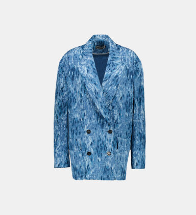 Printed Double-breasted Blazer