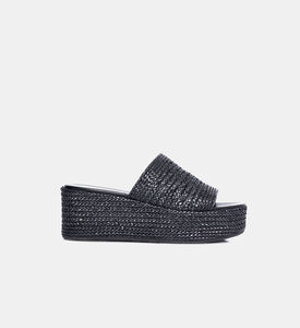 صندل بنعل سميك منسوج