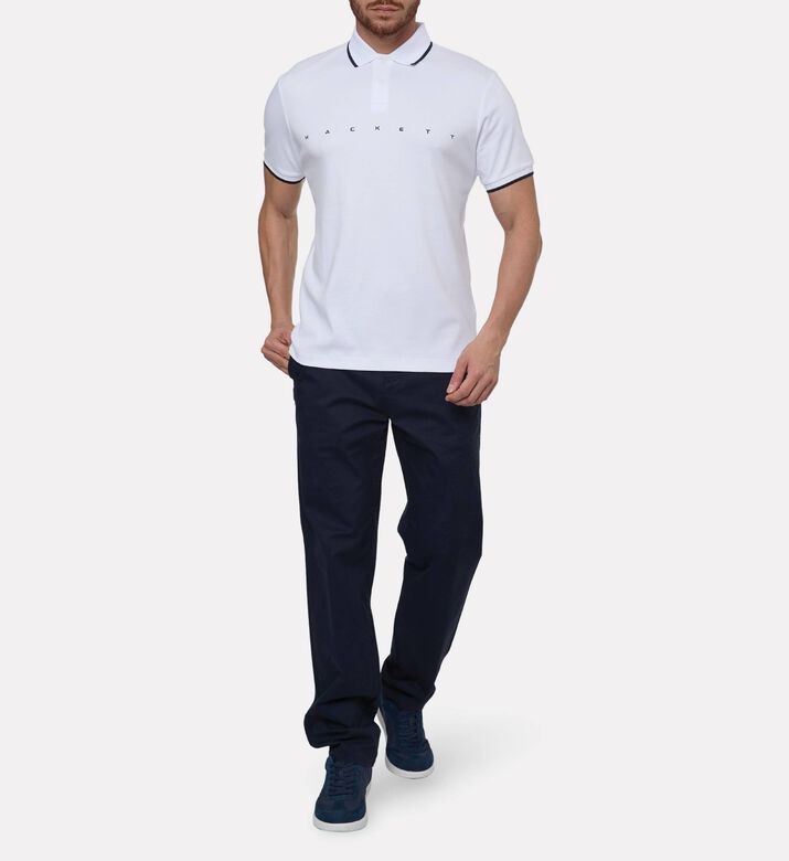 Hackett London Button Placket Regular-fit Polo, White, Xl, Model View