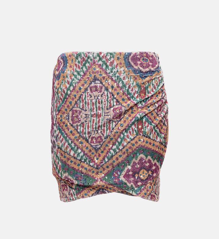 تنورة تويا متعددة الألوان مطرزة قصيرة