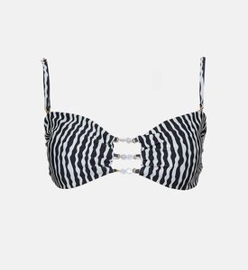 قطعة بيكيني علوية قماش مخطط