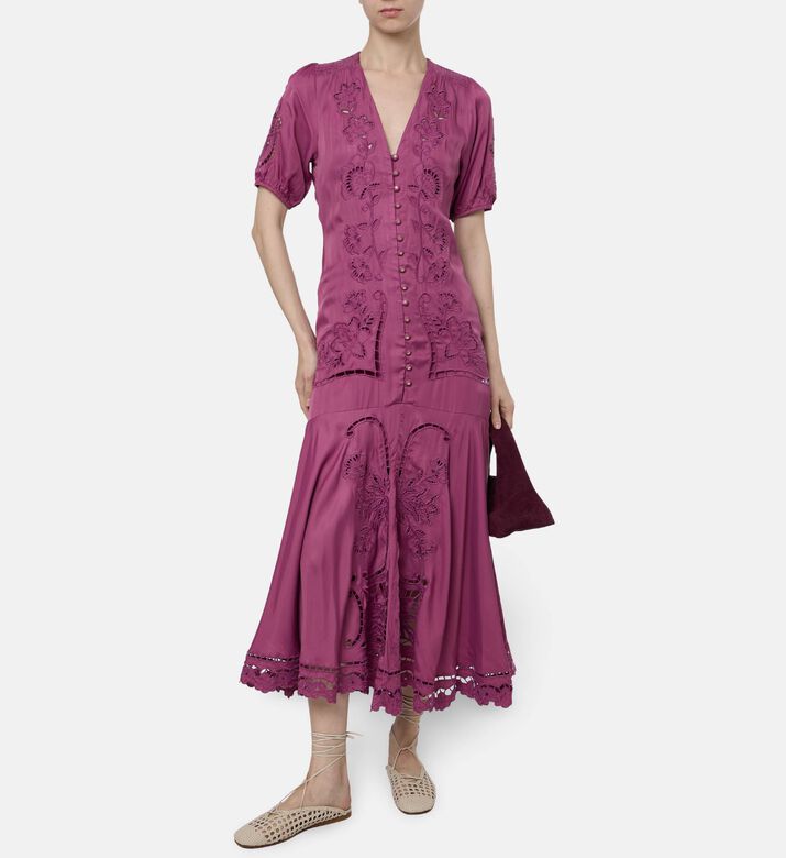 Farm Rio Richelieu Embroidered Maxi Dress, Model View