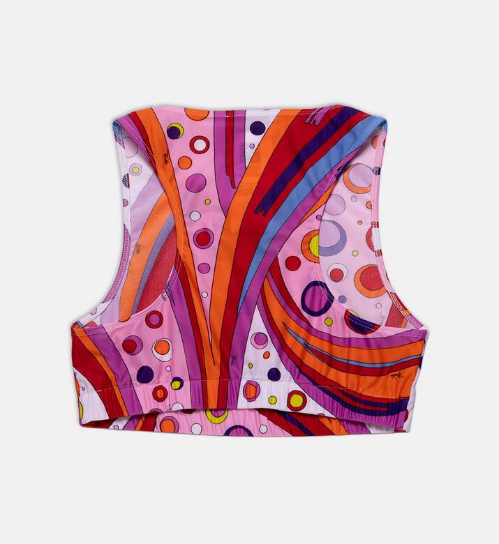 بلوزة قصيرة بطبعة فونتان متعددة الألوان