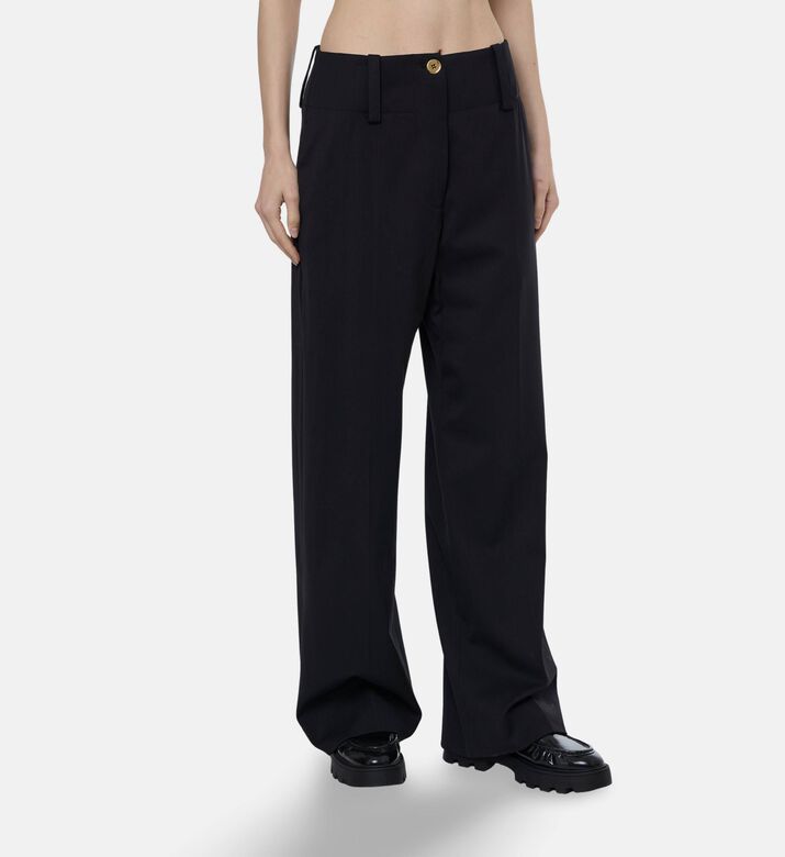 Patou Straight-leg Tailored-fit Pants, Black, 38, Model View