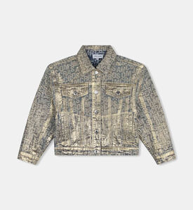 جاكيت دنيم بلوغو جاكارد متداخل