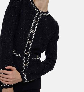 Weill Tweed Braid-detail Round Neck Cardigan, Model View