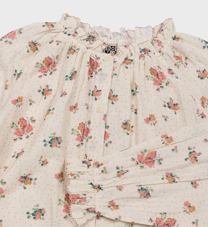 بلوزة هيرمين مزدوجة الشاش مطبوعة