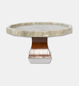 Home Deco and More Gia Polished Marble Cake Stand, Packshot View